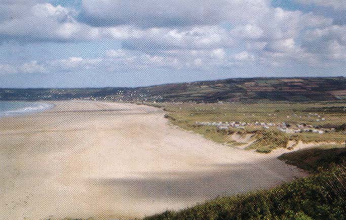 La plage de Sciotot vue de la pointe du Rozel